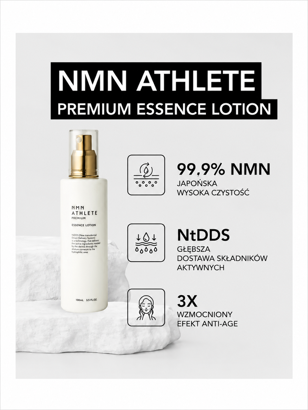 NMN ATHLETE Premium essence lotion - Esencja-lotion z NMN do intensywnego nawilżenia i blasku skóry*