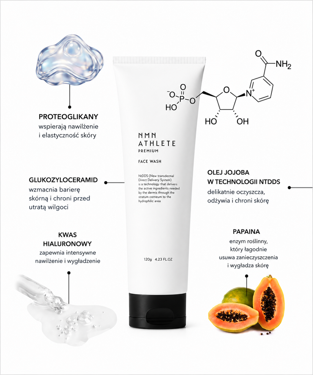 NMN Athlete Premium Face Wash - Pianka oczyszczająca z NMN do codziennej pielęgnacji skóry*