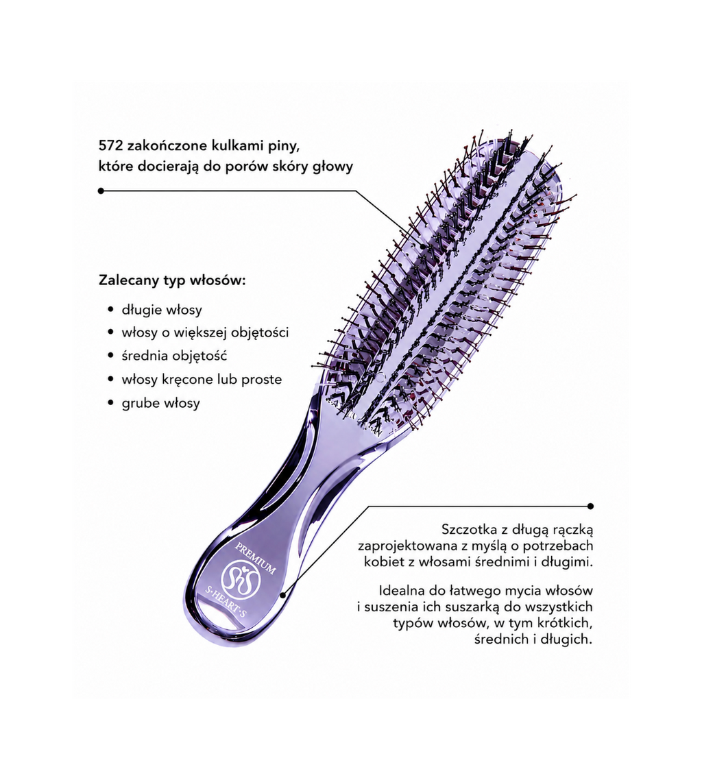 S-HEART-S Scalp Brush World Premium Long Purple Gift Box