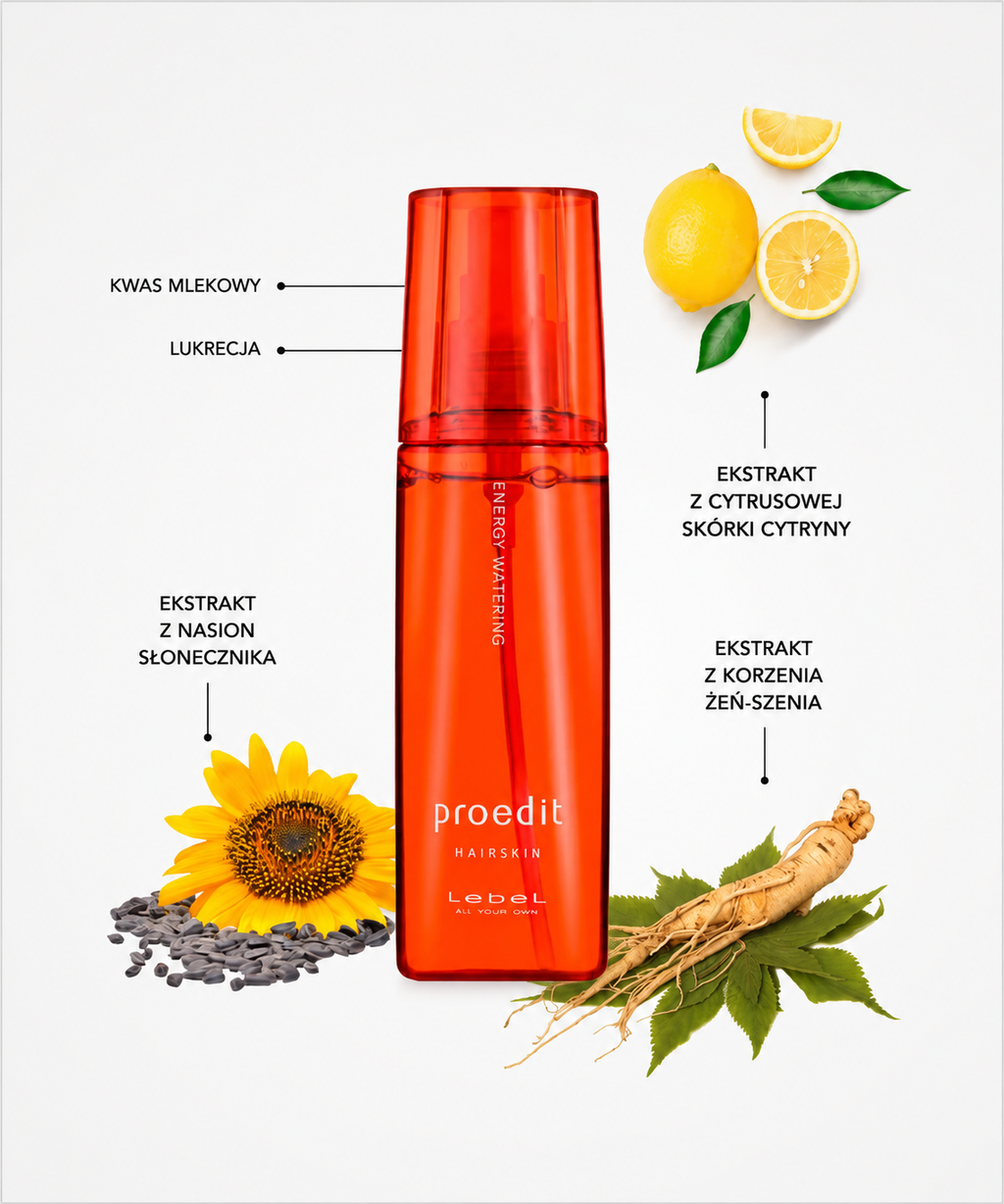 Proedit Hairskin Energy Watering - Energetyzujący spray do skóry głowy i włosów*
