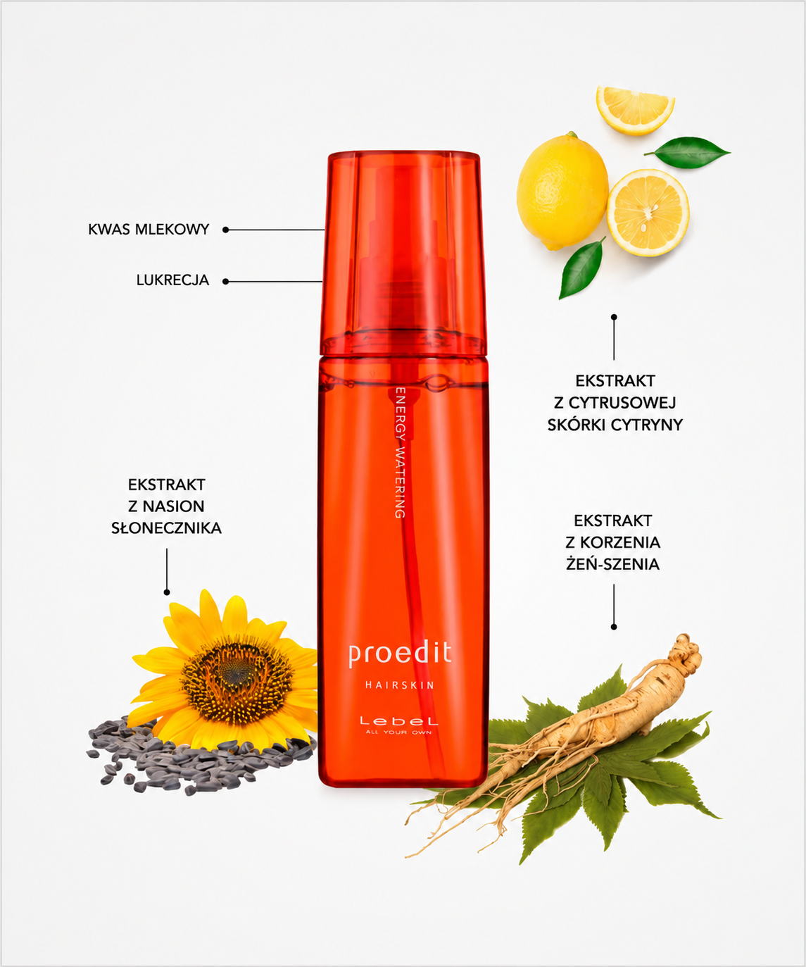 Proedit Hairskin Energy Watering - Energetyzujący spray do skóry głowy i włosów*