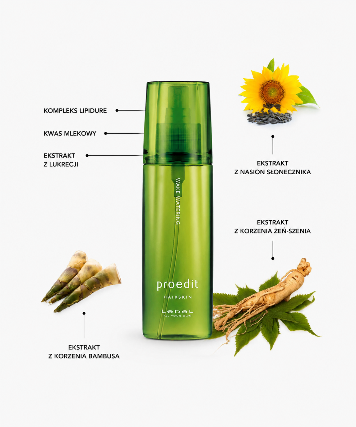 Proedit Hairskin Wake Watering - Profesjonalny spray pielęgnacyjny*