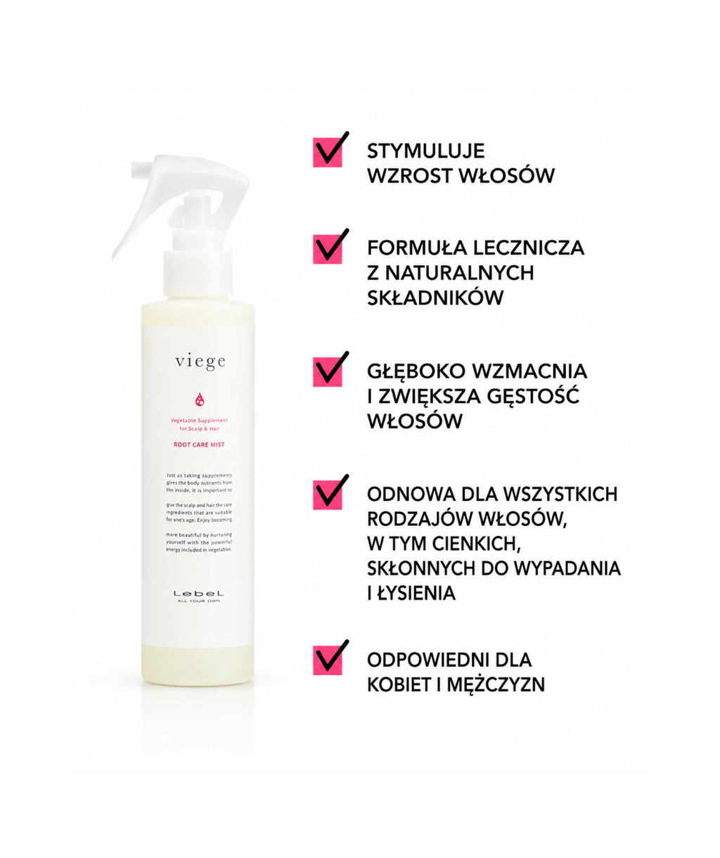 Lebel Viege Root Care Mist – aktywny spray wzmacniający przeciw wypadaniu włosów i stymulujący wzrost*