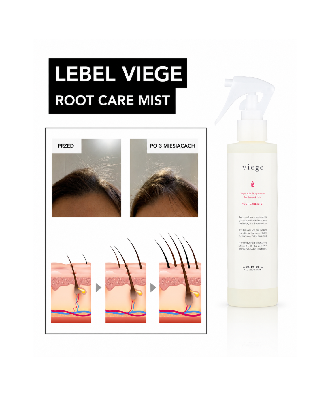 Lebel Viege Root Care Mist – aktywny spray wzmacniający przeciw wypadaniu włosów i stymulujący wzrost*