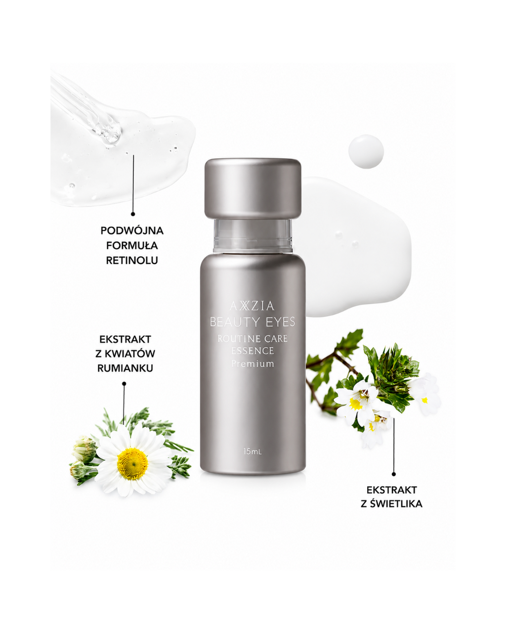 AXXZIA Beauty Eyes Routine Care Premium Essence – serum do delikatnej skóry wokół oczu z retinolem i kompleksem mineralnym