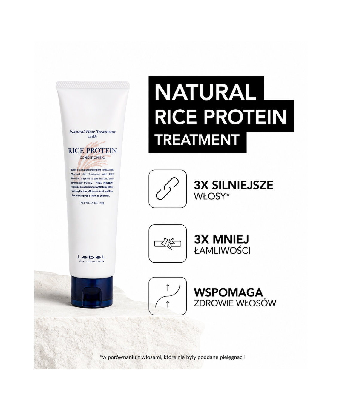 Natural Rice Protein Hair Balm – Regenerujący balsam z proteinami ryżu do włosów cienkich dla dorosłych i dzieci*