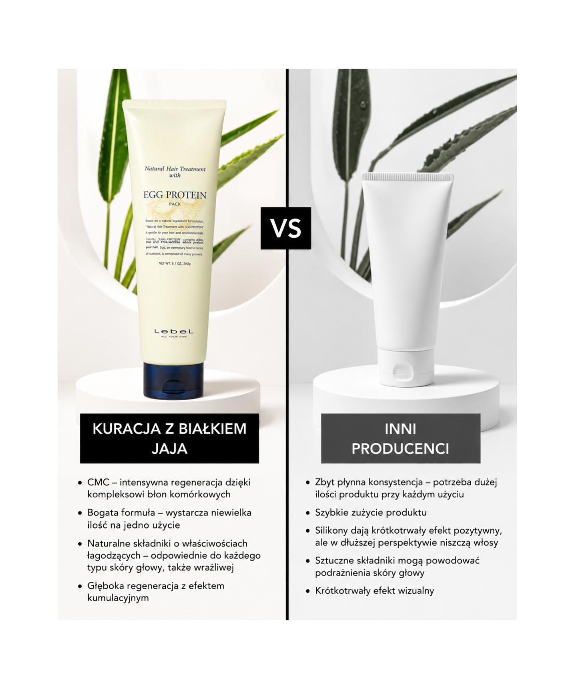 Natural Egg Protein Hair Treatment – Regenerujący balsam z proteinami jaja do włosów porowatych i niesfornych dla całej rodziny*