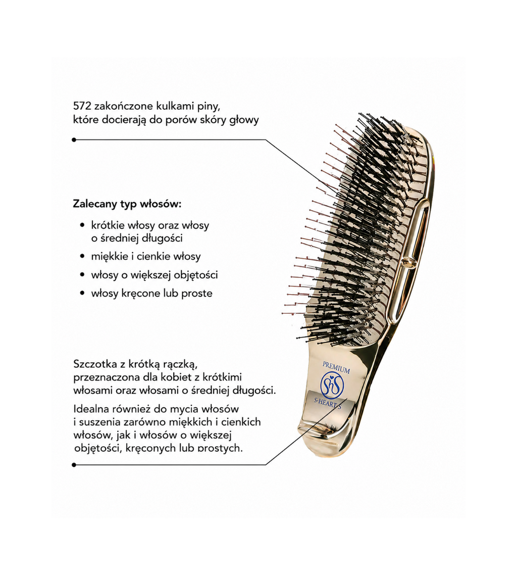 S-HEART-S Scalp Brush World Premium Short Champagne Gold Gift Box