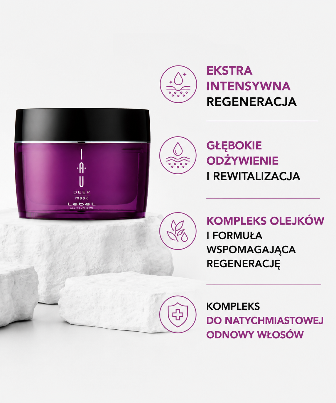 Lebel IAU Deep Mask - Maska skoncentrowana z aromaterapią dla niesfornych włosów*