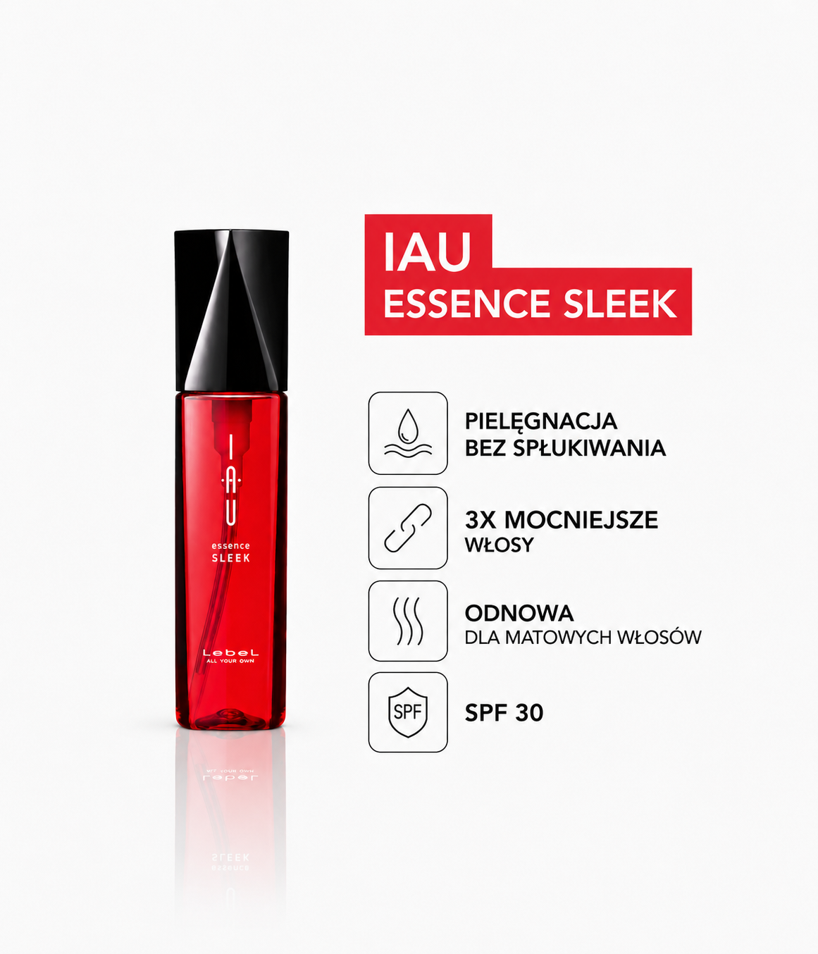 IAU Sleek Essense - Esencja wygładzająca do włosów z ochroną termiczną SPF 30*