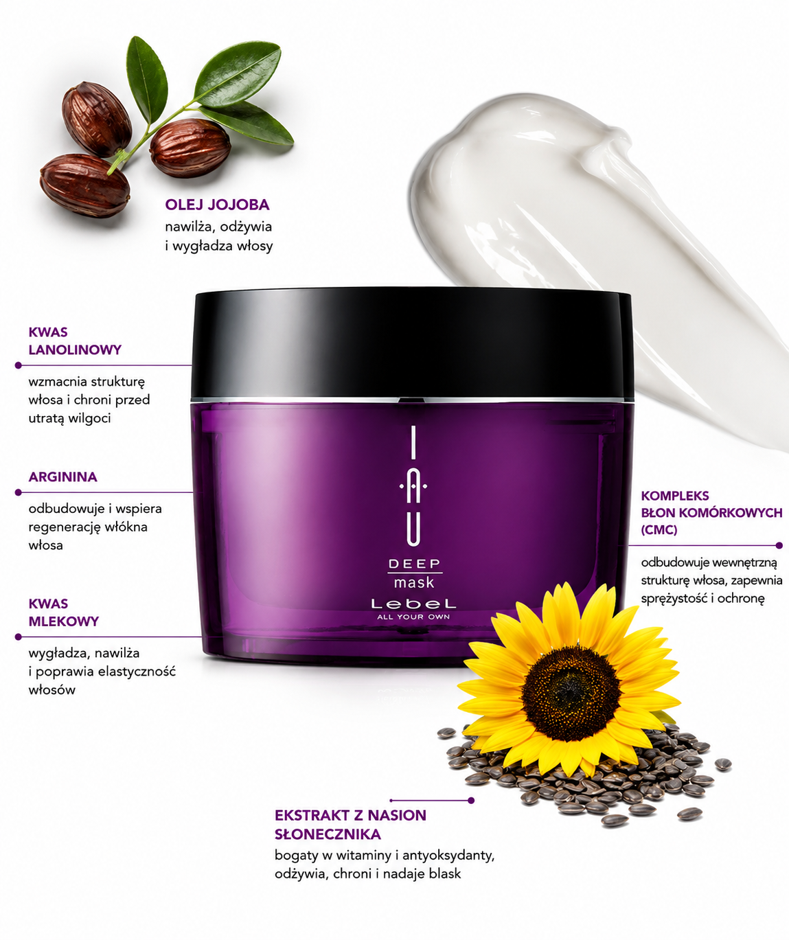 Lebel IAU Deep Mask - Maska skoncentrowana z aromaterapią dla niesfornych włosów*