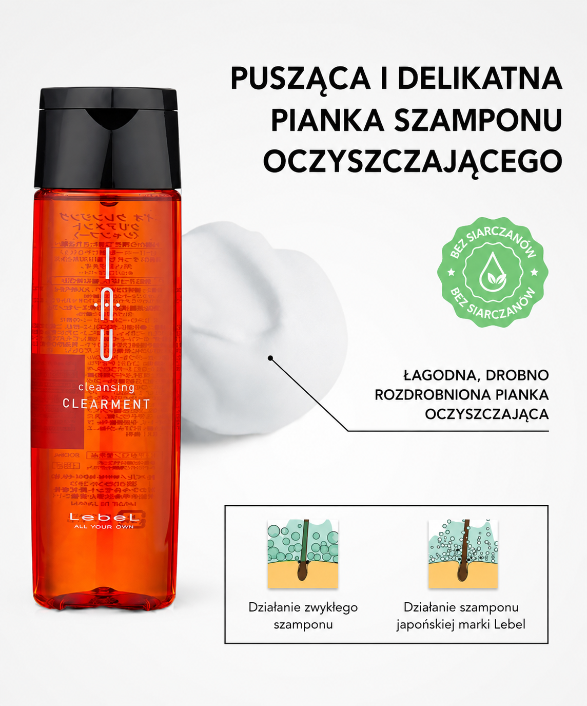 Lebel IAU Cleansing Clearment shampoo*