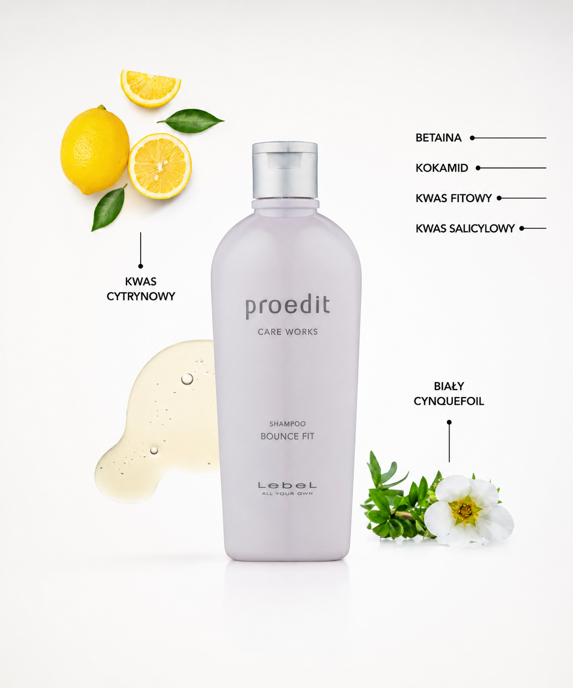 Proedit Bounce Fit Shampoo - Szampon regenerujący do włosów zniszczonych i osłabionych*