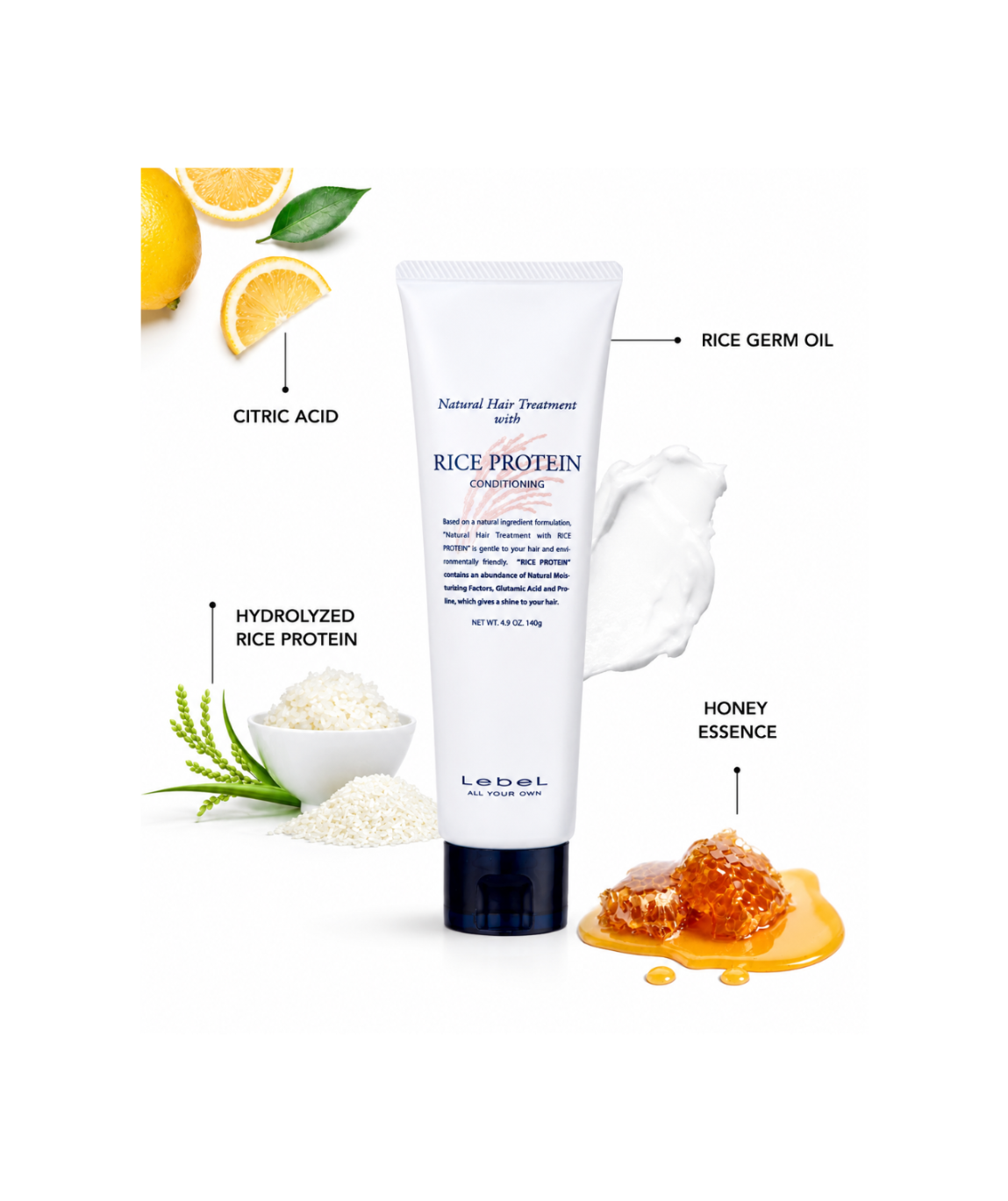 Natural Rice Protein Hair Balm – Regenerujący balsam z proteinami ryżu do włosów cienkich dla dorosłych i dzieci*