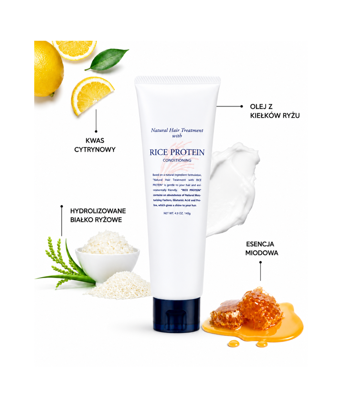 Natural Egg Protein Hair Treatment – Regenerujący balsam z proteinami jaja do włosów porowatych i niesfornych dla całej rodziny*