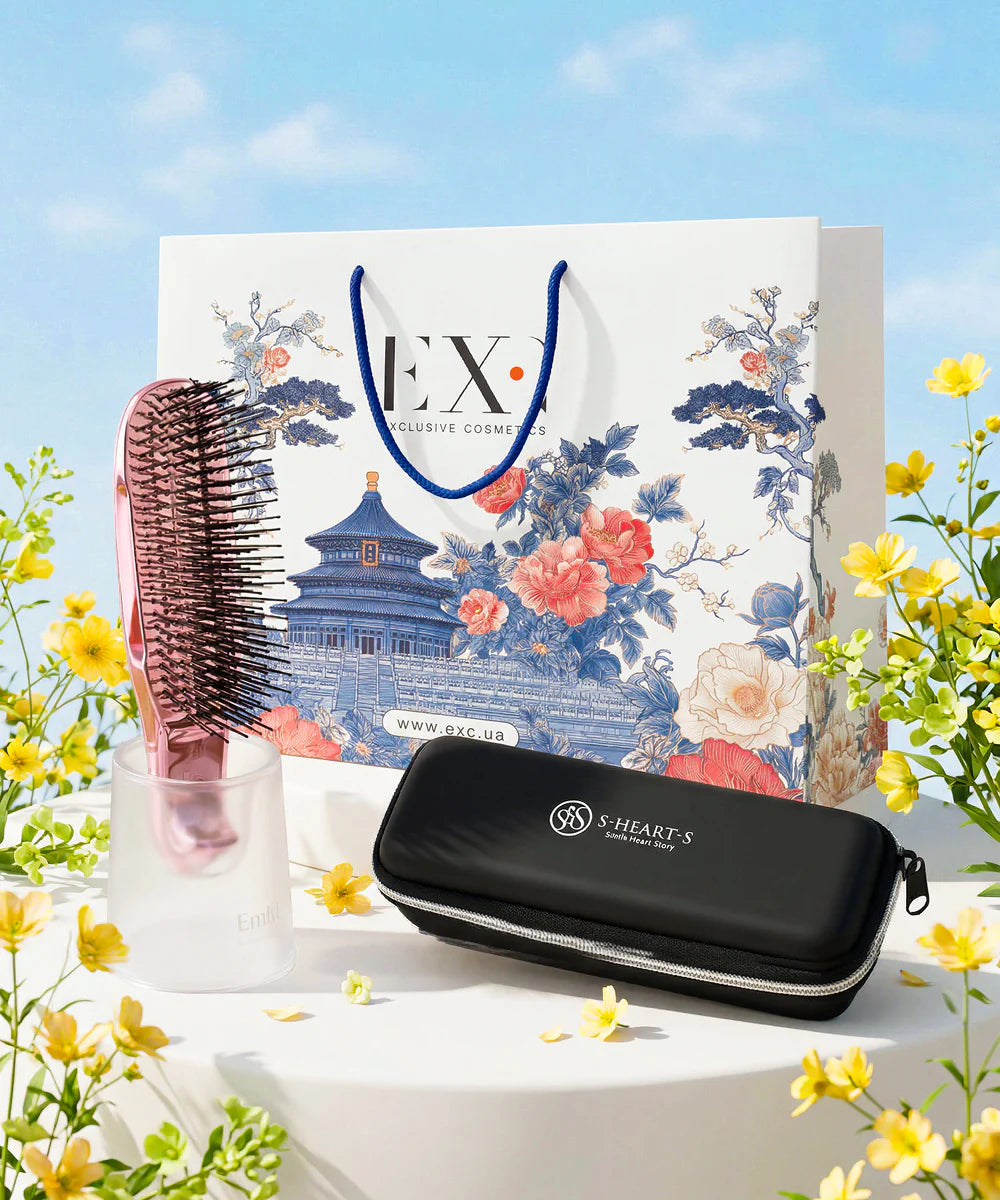 S-HEART-S Scalp Brush Gift Set Pink - zestaw szczotek do skóry głowy na podróż*