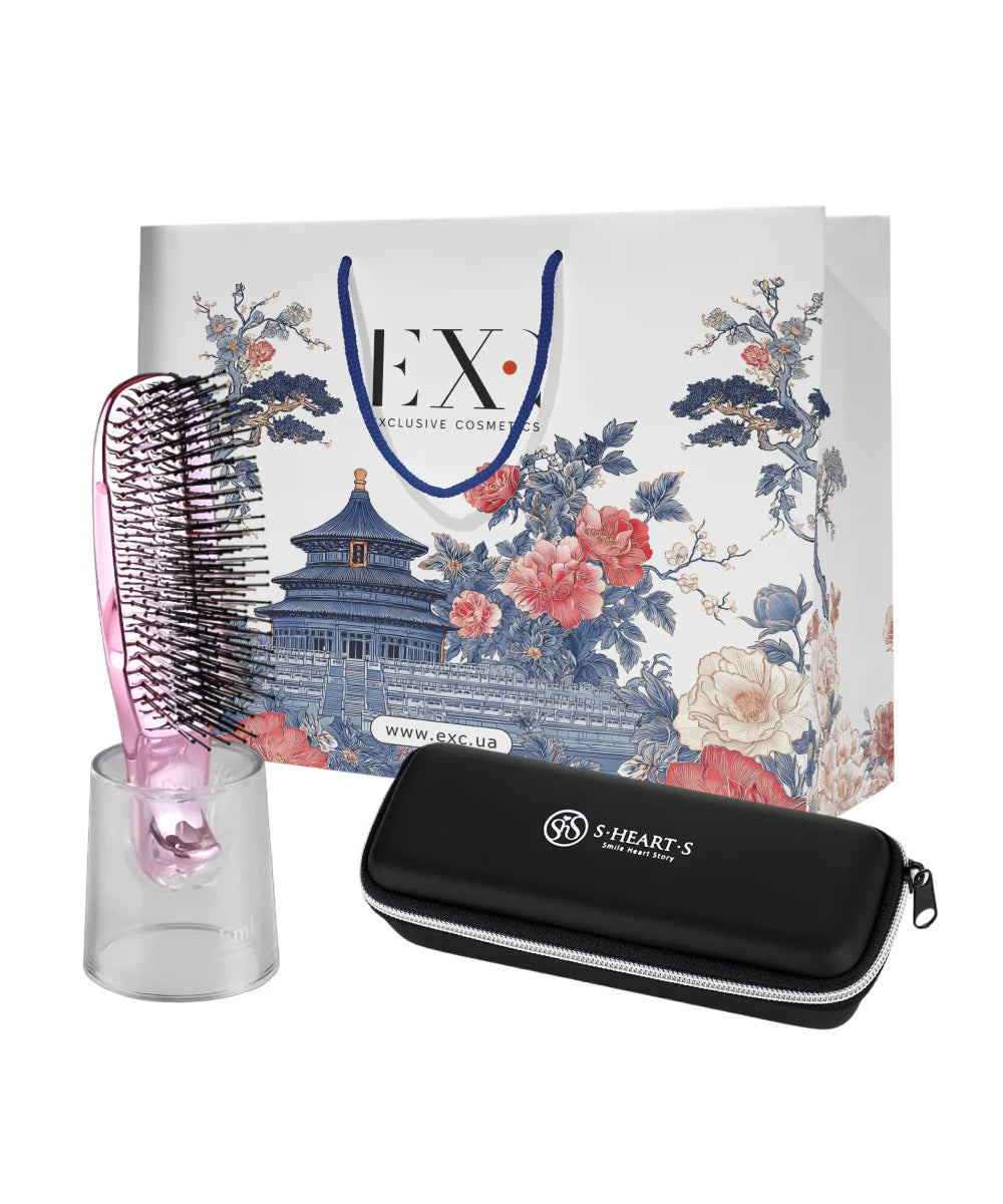 S-HEART-S Scalp Brush Gift Set Pink - zestaw szczotek do skóry głowy na podróż*