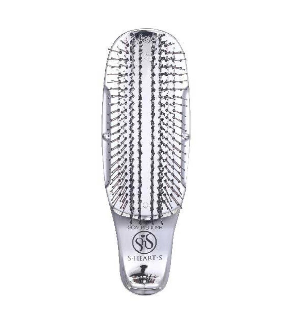 S-HEART-S Scalp Brush Plus Short Silver - Grzebień do oczyszczania i masażu – wszystkie typy włosów, szczególnie krótkie i średnie, o średniej lub większej gęstości*