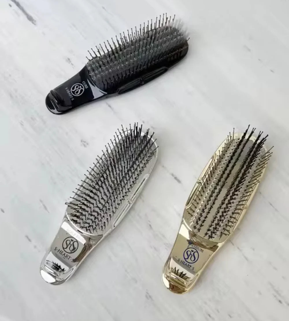 S-HEART-S Scalp Brush Plus Short Silver - Grzebień do oczyszczania i masażu – wszystkie typy włosów, szczególnie krótkie i średnie, o średniej lub większej gęstości*