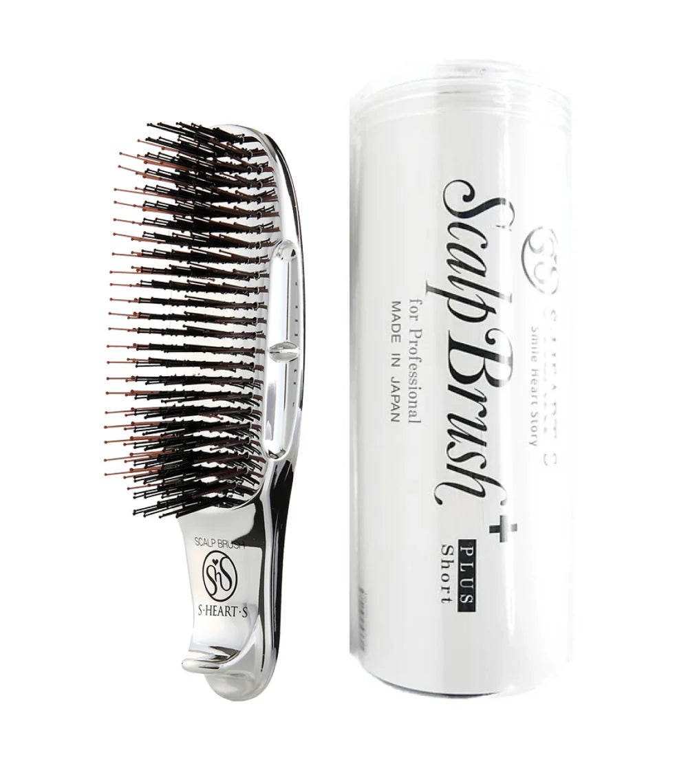 S-HEART-S Scalp Brush Plus Short Silver - Grzebień do oczyszczania i masażu – wszystkie typy włosów, szczególnie krótkie i średnie, o średniej lub większej gęstości*