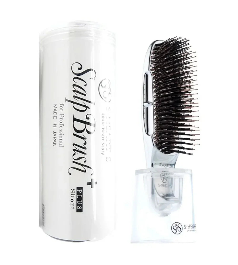 S-HEART-S Scalp Brush Plus Short Silver - Grzebień do oczyszczania i masażu – wszystkie typy włosów, szczególnie krótkie i średnie, o średniej lub większej gęstości*