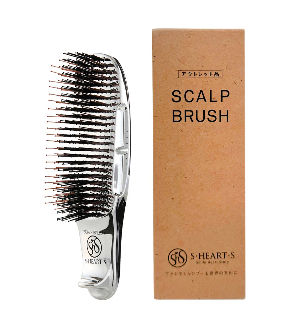 S-HEART-S Scalp Brush Plus Short Silver - Grzebień do oczyszczania i masażu – wszystkie typy włosów, szczególnie krótkie i średnie, o średniej lub większej gęstości*
