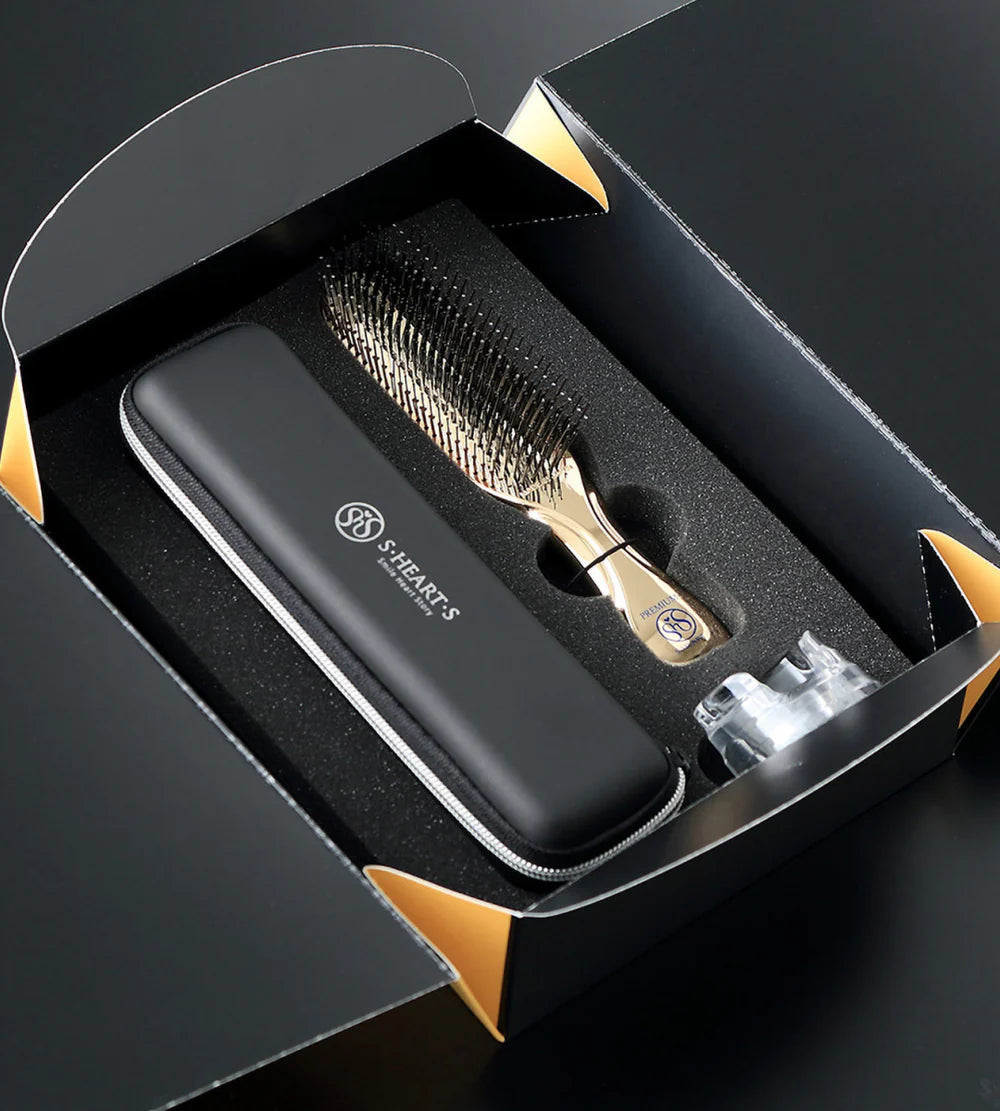 S-HEART-S Scalp Brush World Premium Long Champagne Gold Gift Box - szczotka do skóry głowy w pudełku prezentowym*