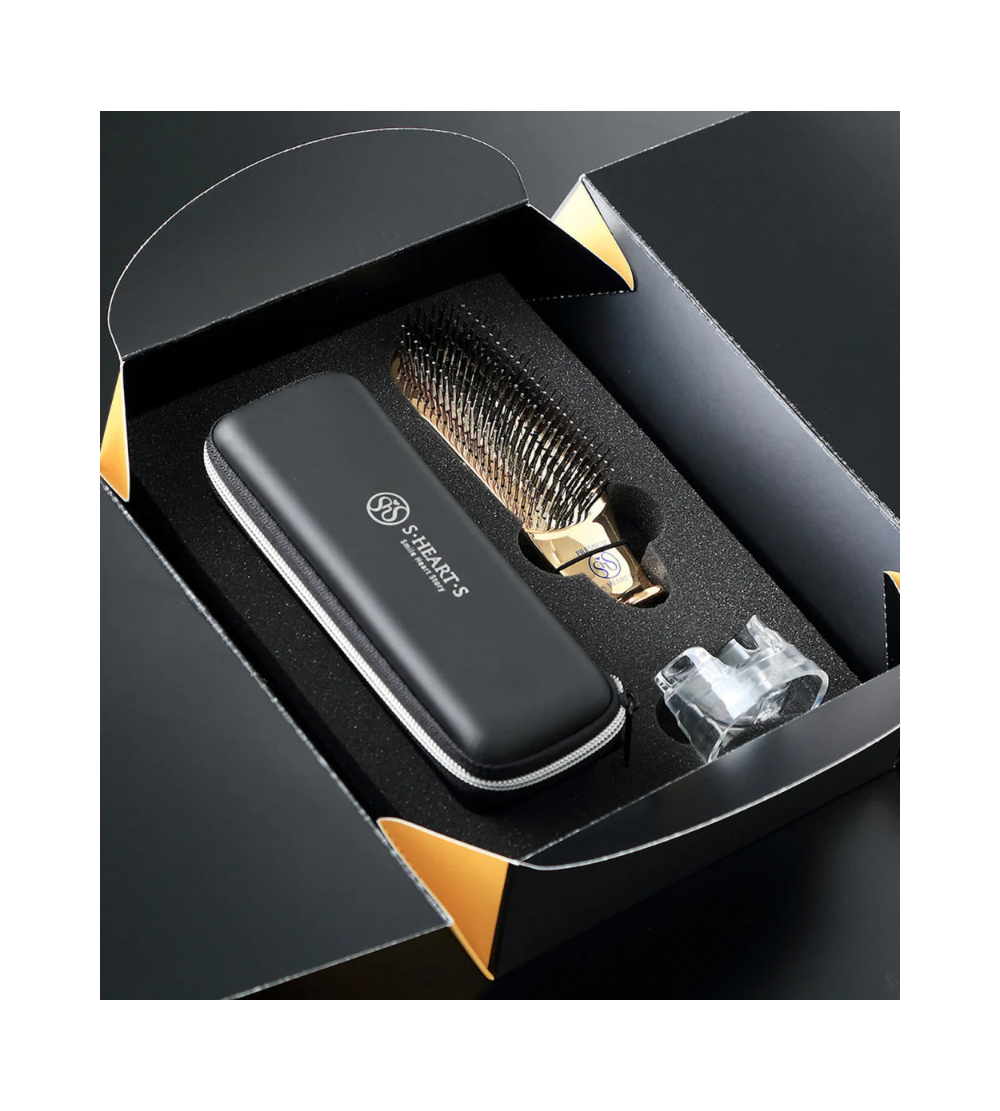 S-HEART-S Scalp Brush World Premium Short Champagne Gold Gift Box