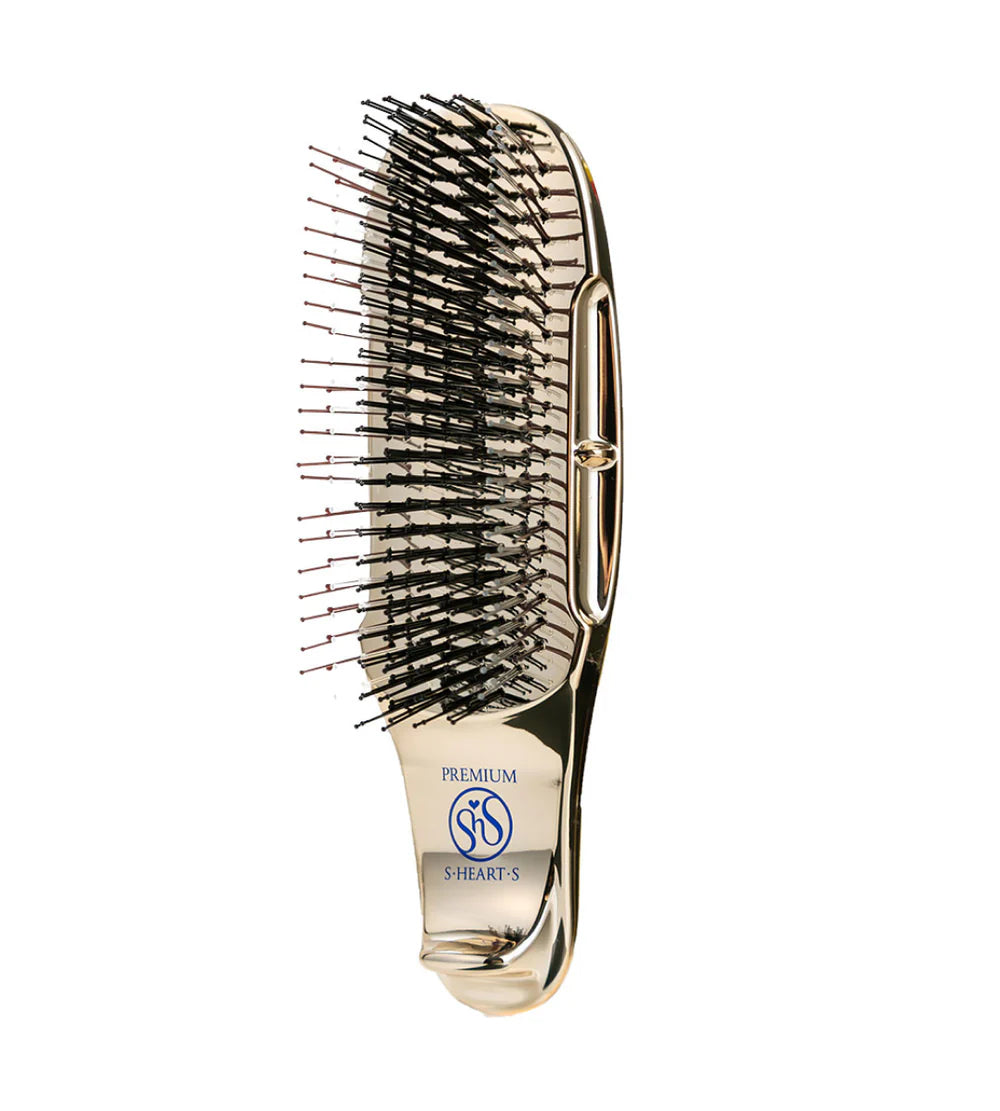 S-HEART-S Scalp Brush World Premium Short Gold - Grzebień do oczyszczania i masażu skóry głowy dla wszystkich typów włosów*