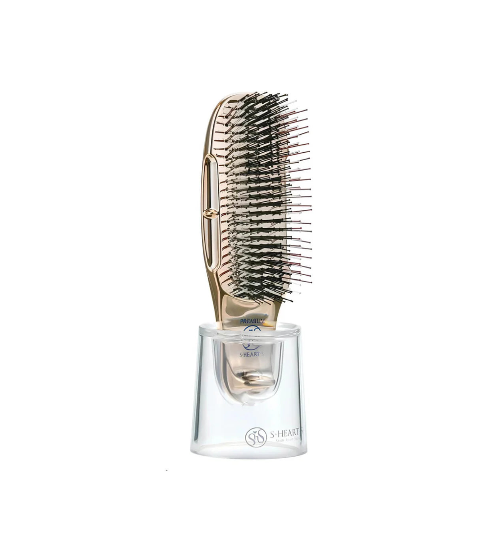 S-HEART-S Scalp Brush World Premium Short Champagne Gold Gift Box