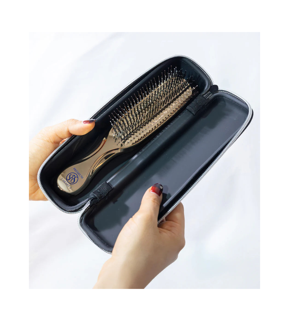 S-HEART-S Semi-Hard Comb Case Black for long brushes - Etui podróżne*