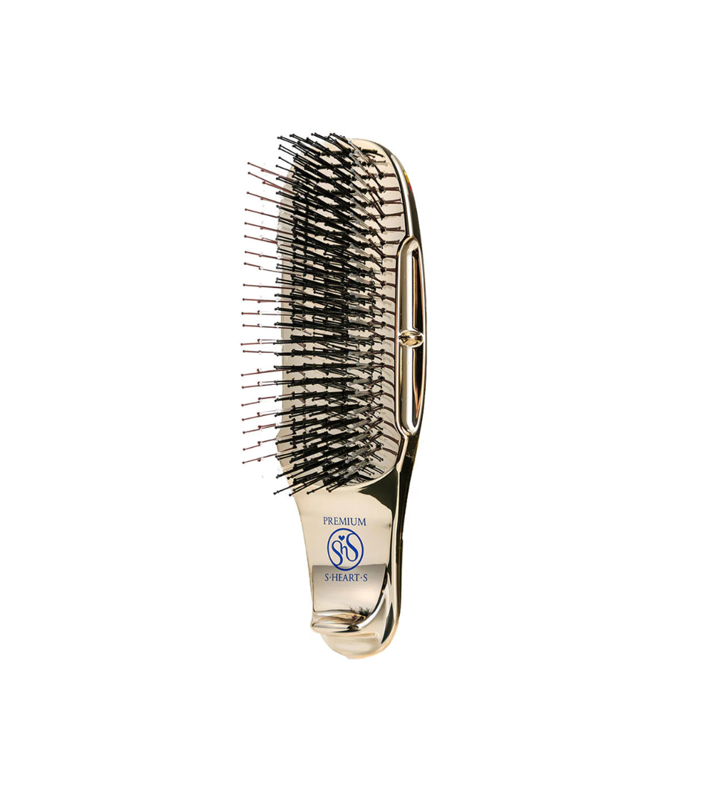 S-HEART-S Scalp Brush World Premium Short Champagne Gold Gift Box