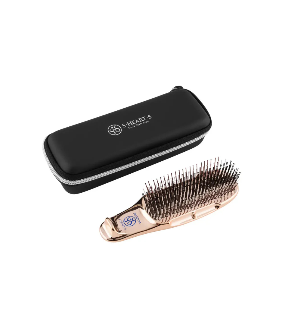 S-HEART-S Scalp Brush World Premium Short Champagne Gold Gift Box