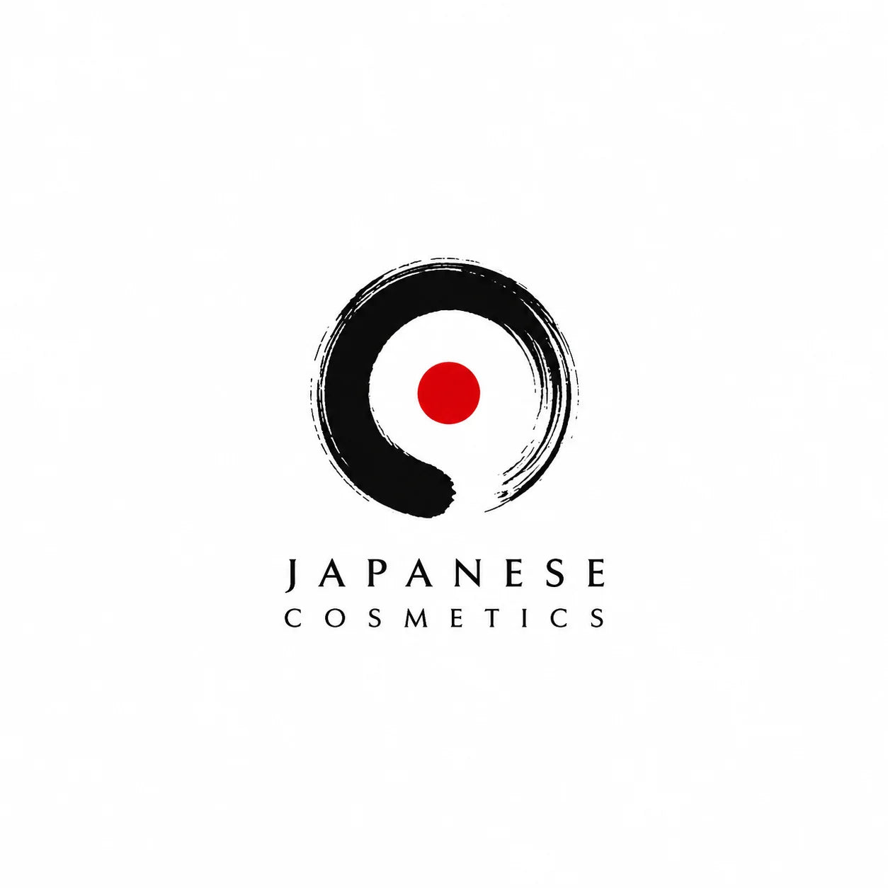 Logo marki Japanese Cosmetics - okrąg enso z czerwonym słońcem